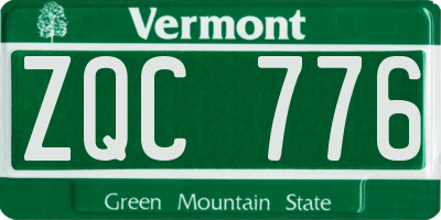 VT license plate ZQC776