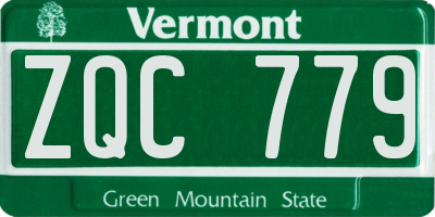VT license plate ZQC779