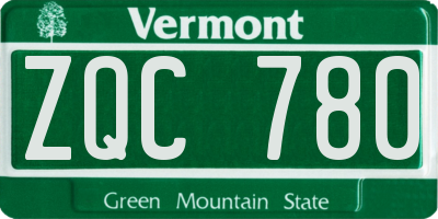 VT license plate ZQC780