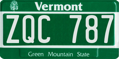 VT license plate ZQC787