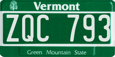 VT license plate ZQC793