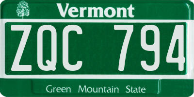 VT license plate ZQC794