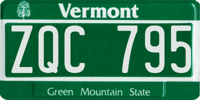 VT license plate ZQC795