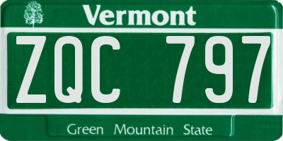 VT license plate ZQC797