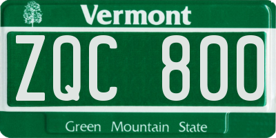 VT license plate ZQC800