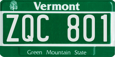 VT license plate ZQC801