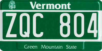 VT license plate ZQC804