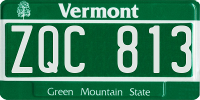 VT license plate ZQC813