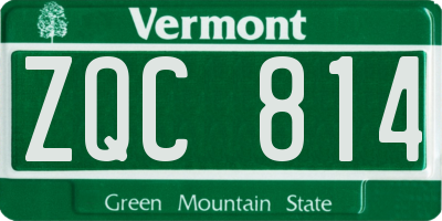 VT license plate ZQC814