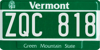 VT license plate ZQC818
