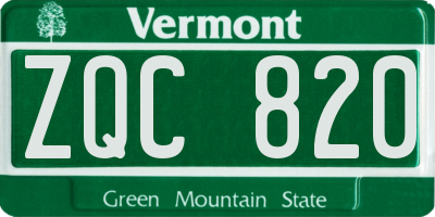 VT license plate ZQC820
