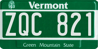VT license plate ZQC821