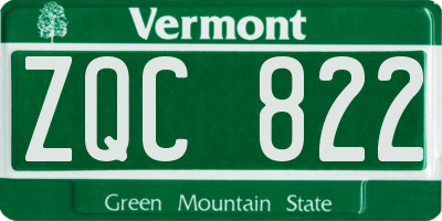 VT license plate ZQC822