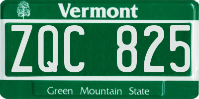 VT license plate ZQC825