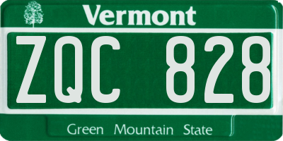 VT license plate ZQC828