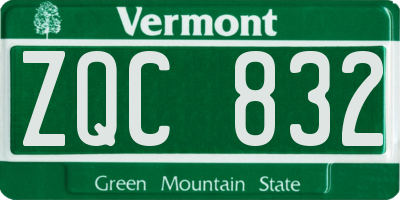 VT license plate ZQC832