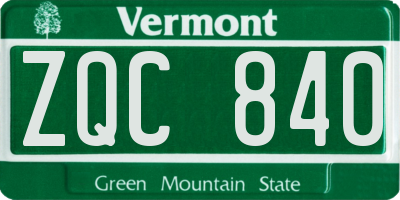 VT license plate ZQC840