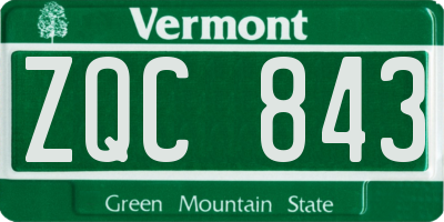 VT license plate ZQC843