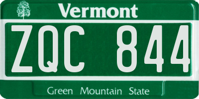 VT license plate ZQC844