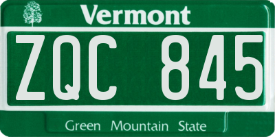 VT license plate ZQC845