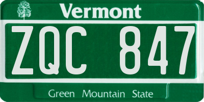 VT license plate ZQC847