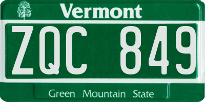 VT license plate ZQC849