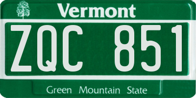 VT license plate ZQC851