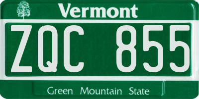 VT license plate ZQC855