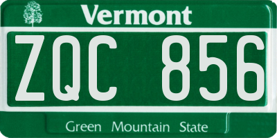 VT license plate ZQC856
