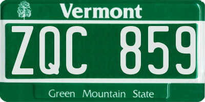 VT license plate ZQC859