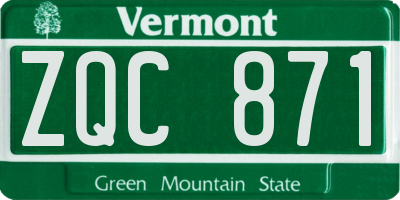 VT license plate ZQC871