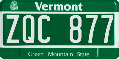 VT license plate ZQC877