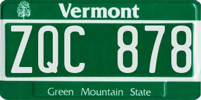 VT license plate ZQC878