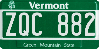 VT license plate ZQC882