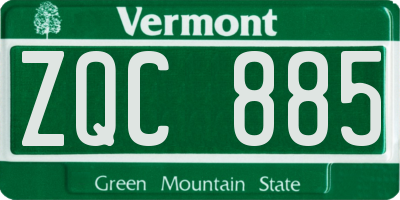 VT license plate ZQC885