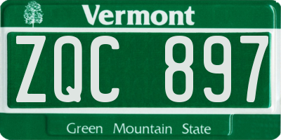 VT license plate ZQC897