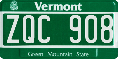 VT license plate ZQC908