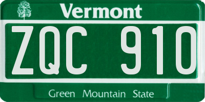 VT license plate ZQC910