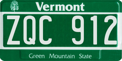 VT license plate ZQC912