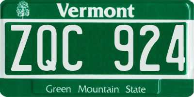 VT license plate ZQC924