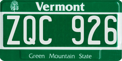 VT license plate ZQC926