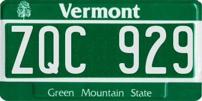 VT license plate ZQC929