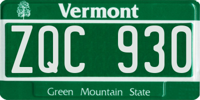 VT license plate ZQC930