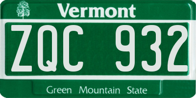 VT license plate ZQC932