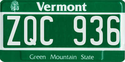 VT license plate ZQC936