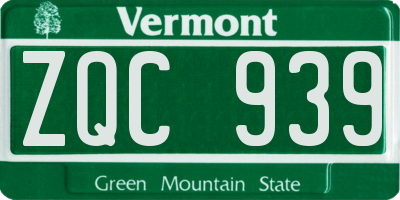 VT license plate ZQC939