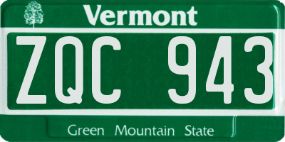 VT license plate ZQC943
