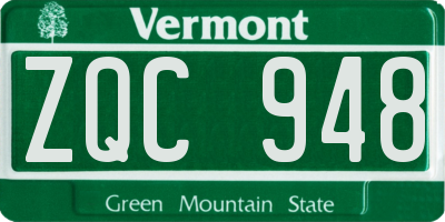 VT license plate ZQC948