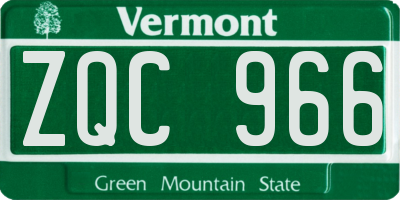 VT license plate ZQC966