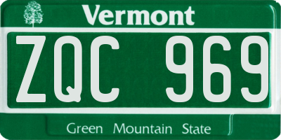 VT license plate ZQC969